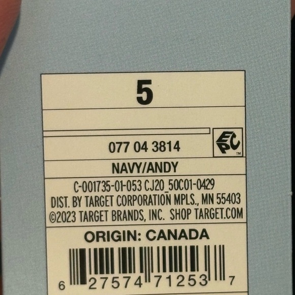 NEW w/tag Cat & Jack Andy Slip On Rain Boots Navy Youth Size 5 - Picture 8 of 8